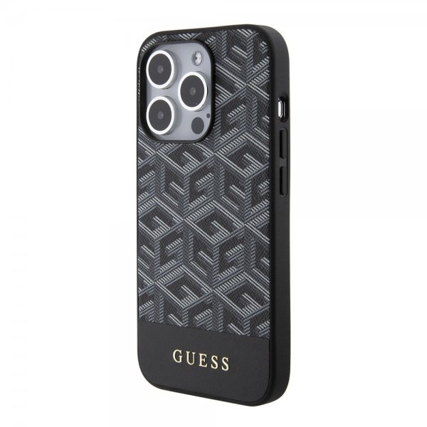 Guess iPhone 15 Pro Deksel G Cube MagSafe Svart