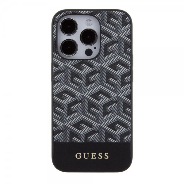 Guess iPhone 15 Pro Deksel G Cube MagSafe Svart