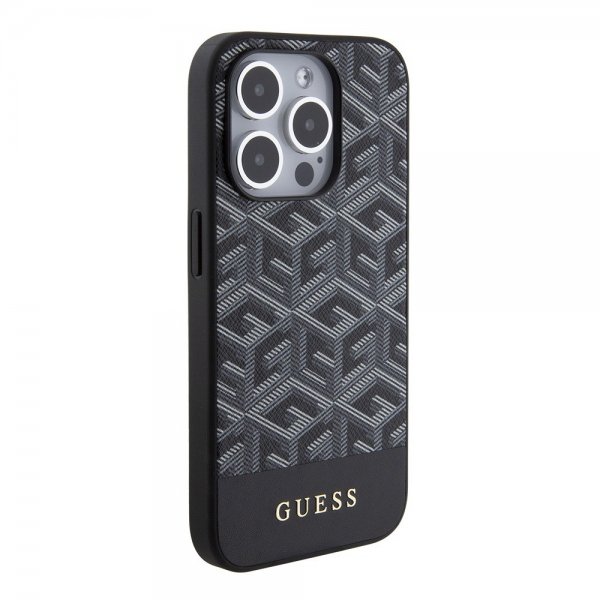 Guess iPhone 15 Pro Deksel G Cube MagSafe Svart