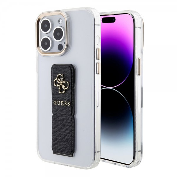 Guess iPhone 15 Pro Deksel Grip Stand Clear Transparent