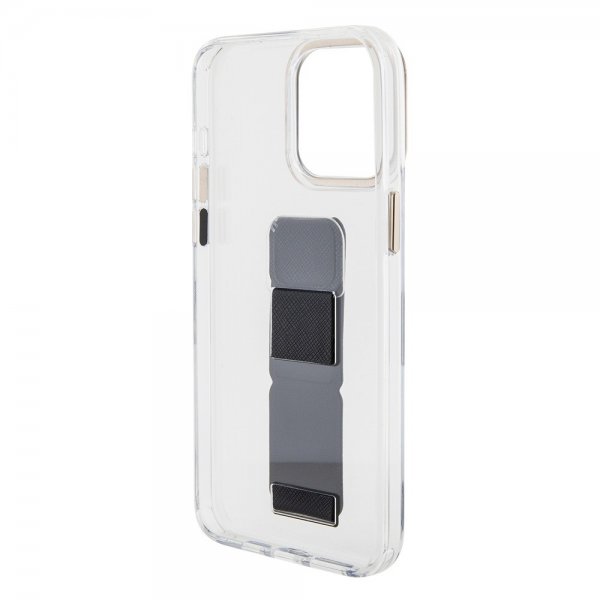 Guess iPhone 15 Pro Deksel Grip Stand Clear Transparent