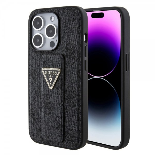 Guess iPhone 15 Pro Deksel Grip Stand Function Svart