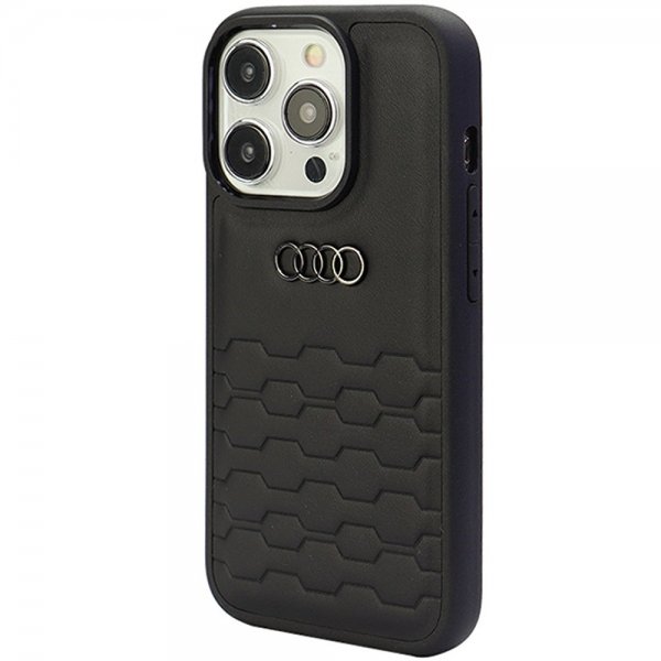 Audi iPhone 15 Pro Deksel GT Synthetic Leather Svart