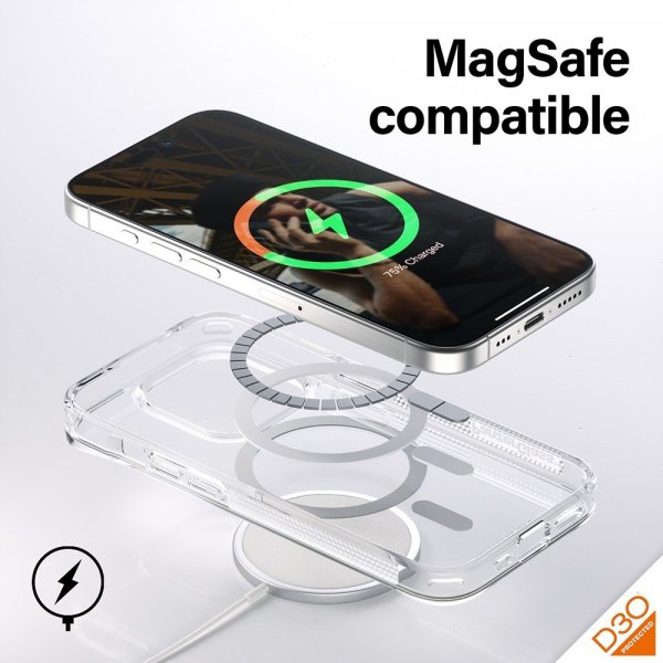 PanzerGlass iPhone 15 Pro Deksel HardCase MagSafe D3O Transparent