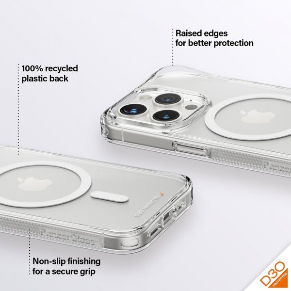 PanzerGlass iPhone 15 Pro Deksel HardCase MagSafe D3O Transparent