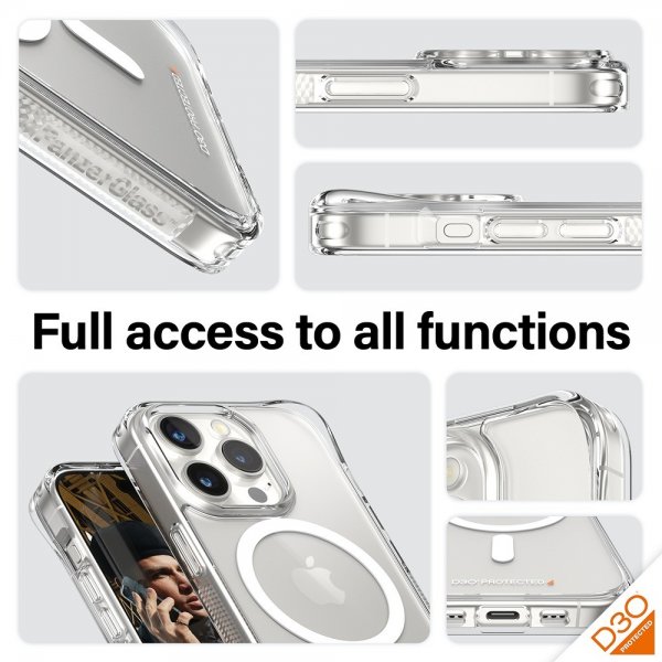 PanzerGlass iPhone 15 Pro Deksel HardCase MagSafe D3O Transparent