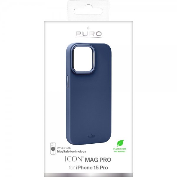 Puro iPhone 15 Pro Deksel ICON Mag Pro Blå