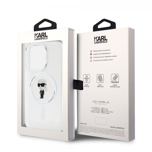 Karl Lagerfeld iPhone 15 Pro Deksel Ikonik MagSafe Transparent