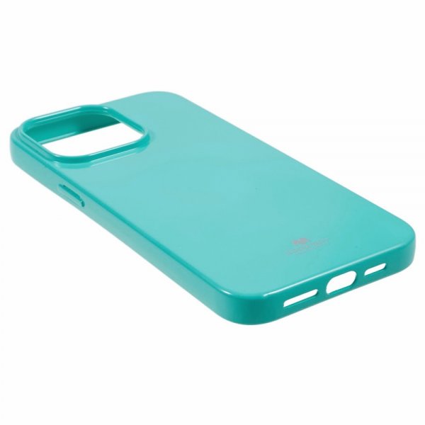 Mercury iPhone 15 Pro Deksel Jelly Glitter Cyan