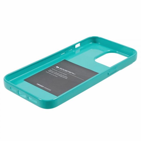 Mercury iPhone 15 Pro Deksel Jelly Glitter Cyan