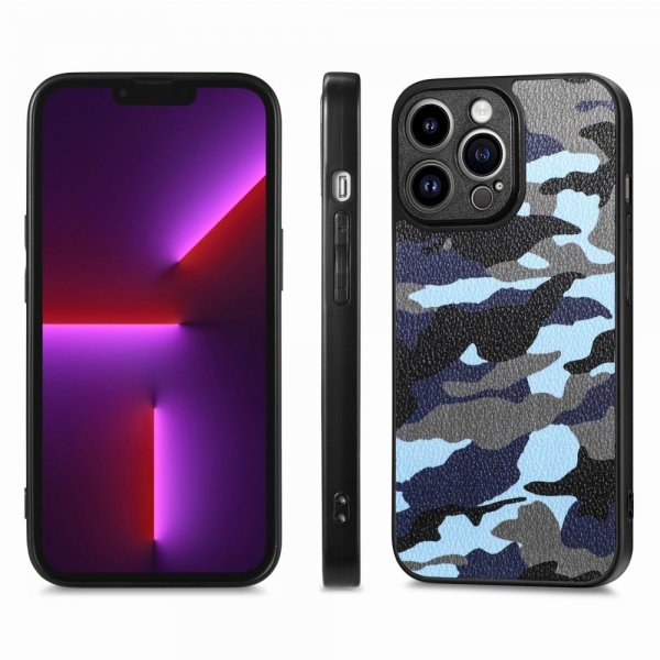 iPhone 15 Pro Deksel Kamuflasje Blå