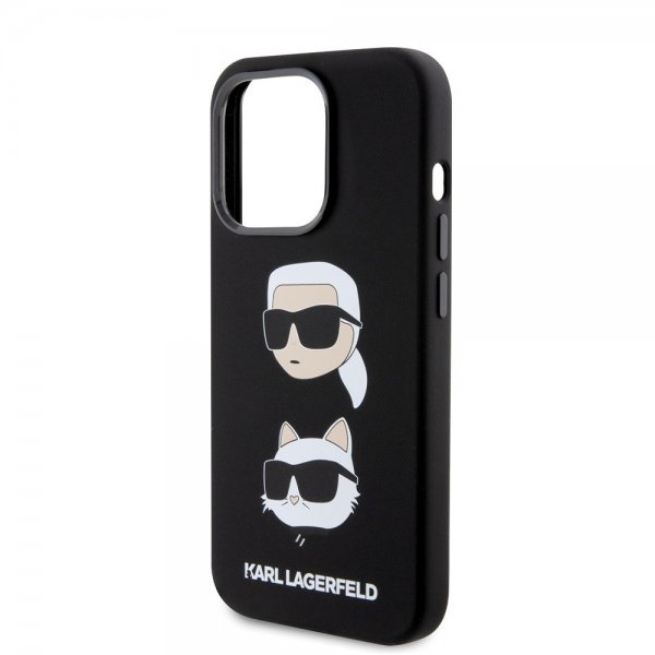 Karl Lagerfeld iPhone 15 Pro Deksel Karl & Choupette Svart
