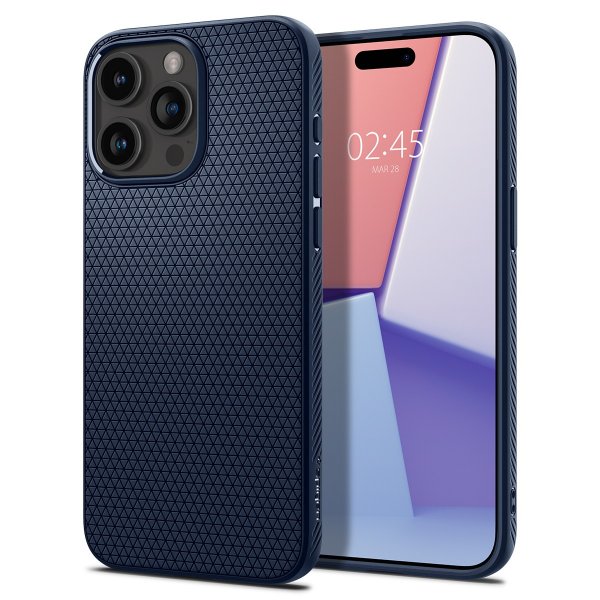 Spigen iPhone 15 Pro Deksel Liquid Air Navy Blue