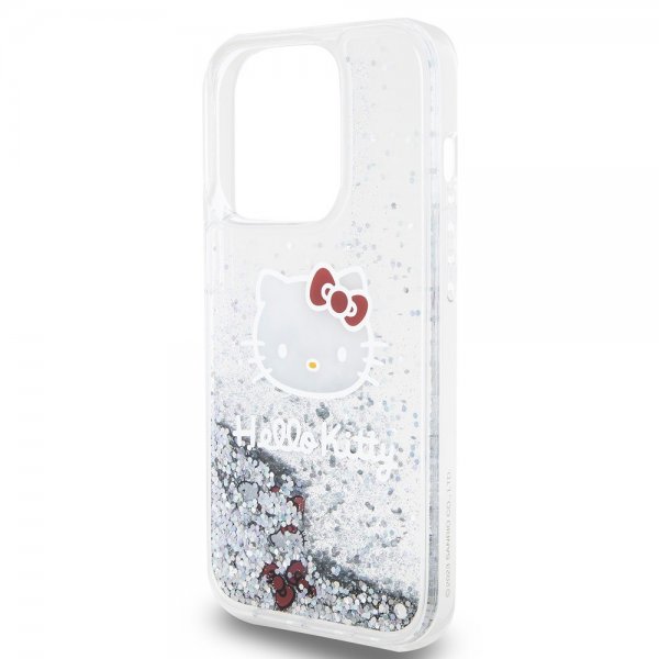 Hello Kitty iPhone 15 Pro Deksel Liquid Glitter Translucent