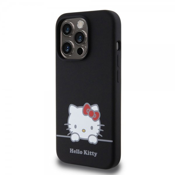 Hello Kitty iPhone 15 Pro Deksel Liquid Silicone Svart