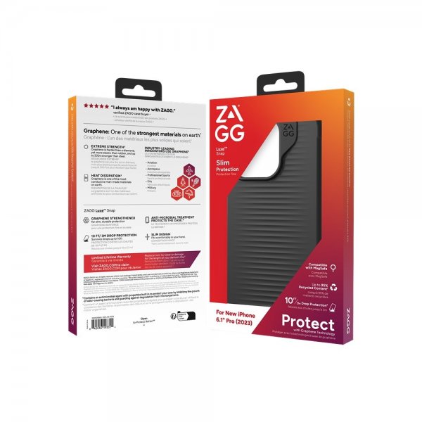 Zagg iPhone 15 Pro Deksel Luxe Snap Svart