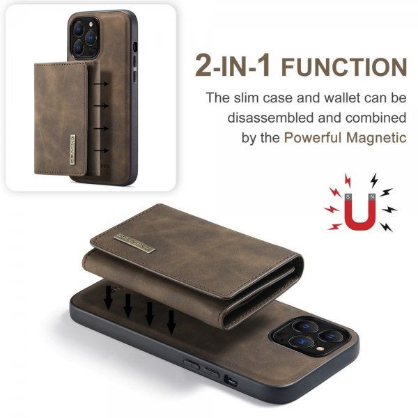Dg.Ming iPhone 15 Pro Deksel M1 Series Avtakbart Kortholder Kaffe