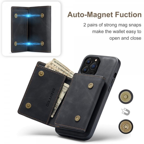Dg.Ming iPhone 15 Pro Deksel M1 Series Avtakbart Kortholder Svart