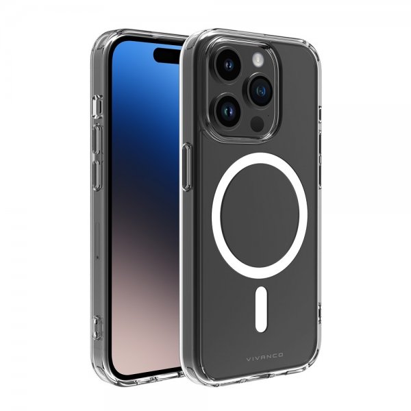 Vivanco iPhone 15 Pro Deksel Mag Steady Transparent