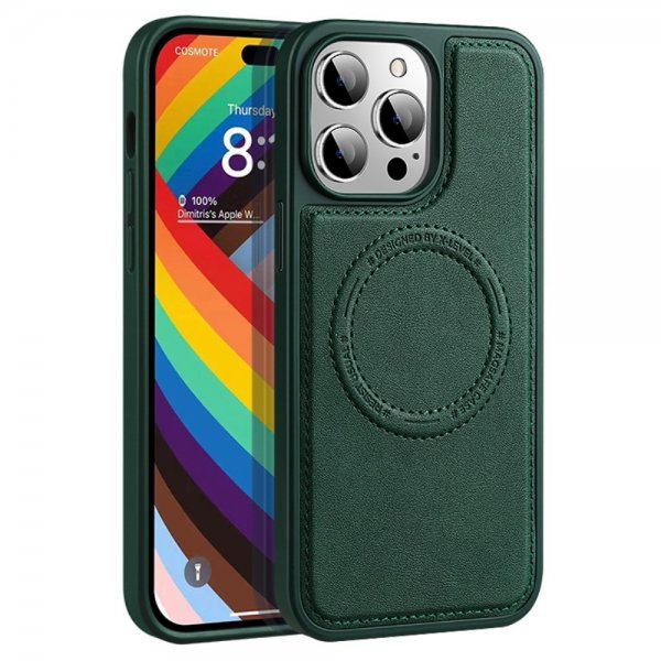 X-Level iPhone 15 Pro Deksel MagSafe Denim Jacket Grønn