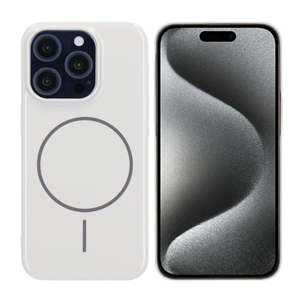 iPhone 15 Pro Deksel TPU MagSafe Glatt Hvit