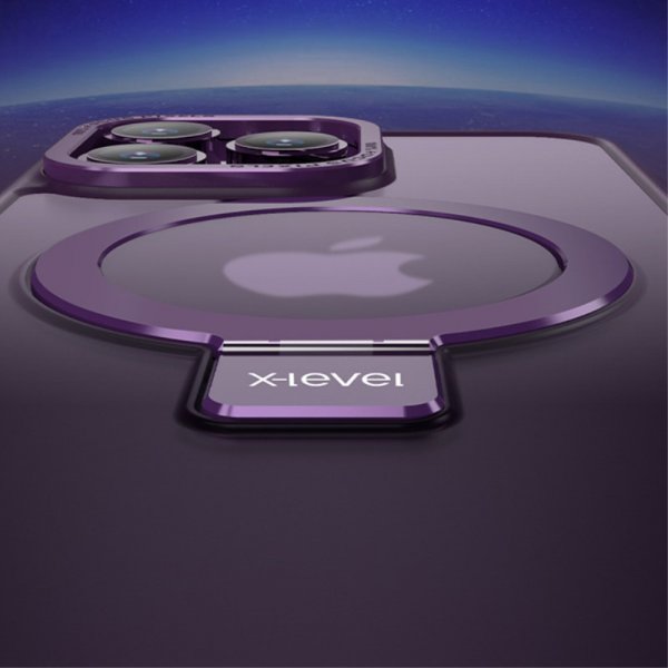 X-Level iPhone 15 Pro Deksel MagSafe-ring Svart
