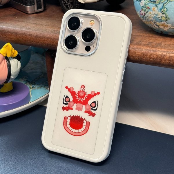 iPhone 15 Pro Deksel Innebygd skjerm E Ink Case Hvit