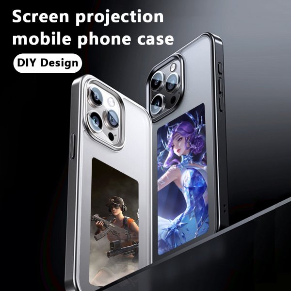 iPhone 15 Pro Deksel Innebygd skjerm E Ink Case Hvit