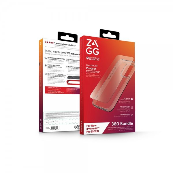 Zagg InvisibleShield iPhone 15 Pro Deksel med Skjermbeskytter Glass Elite 360