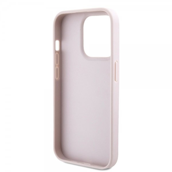 Guess iPhone 15 Pro Deksel Metal Logo Strass Crossbody Strap Rosa