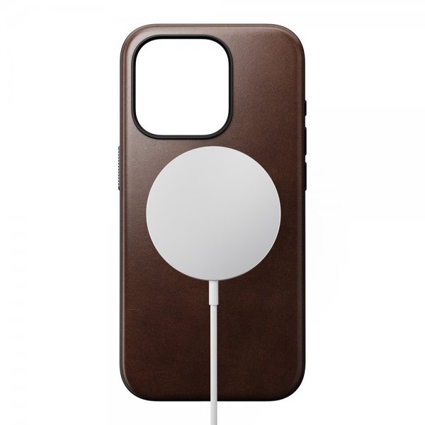 Nomad iPhone 15 Pro Deksel Modern Leather Case Horween Rustic Brown