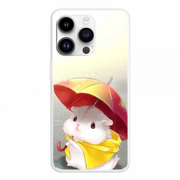 iPhone 15 Pro Deksel Motiv Hamster Og Paraply