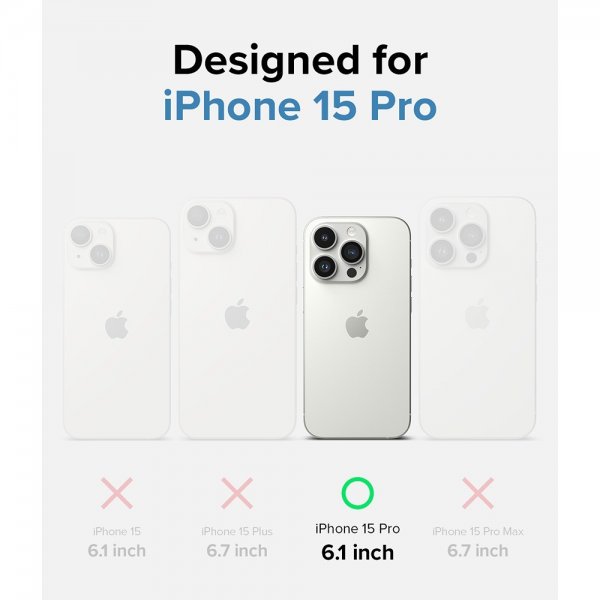 Ringke iPhone 15 Pro Deksel Onyx Design Blue Brush