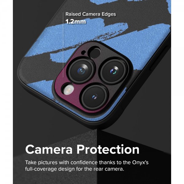 Ringke iPhone 15 Pro Deksel Onyx Design Blue Brush