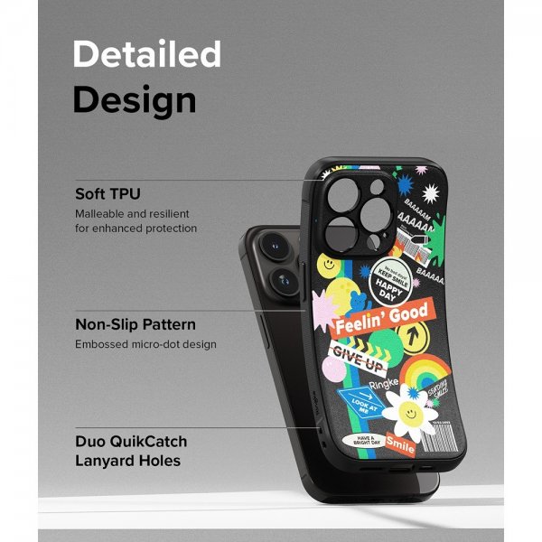Ringke iPhone 15 Pro Deksel Onyx Design Sticker