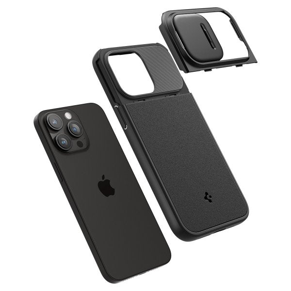 Spigen iPhone 15 Pro Deksel Optik Armor MagFit Svart