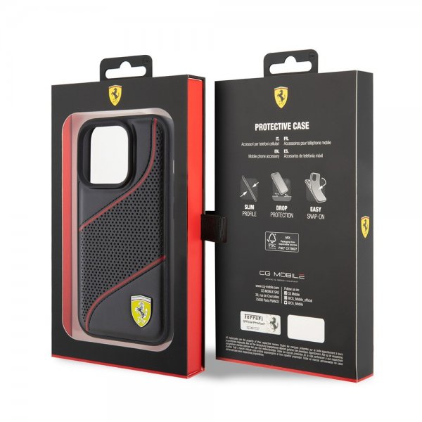 Ferrari iPhone 15 Pro Deksel Perforert Svart