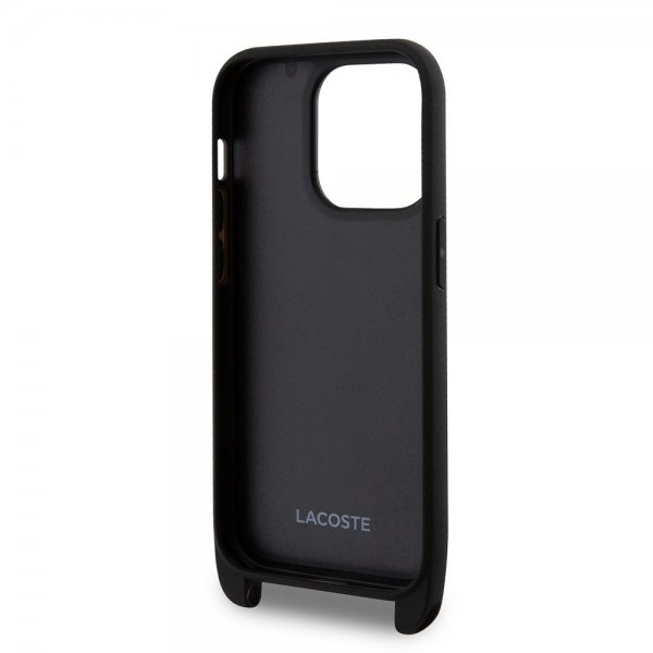 Lacoste iPhone 15 Pro Deksel Petit Pique Logo Strap Svart
