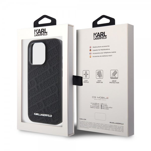 Karl Lagerfeld iPhone 15 Pro Deksel Quilted K Pattern Svart