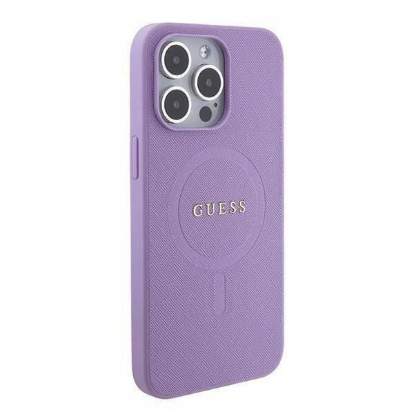 Guess iPhone 15 Pro Deksel Saffiano MagSafe Lilla