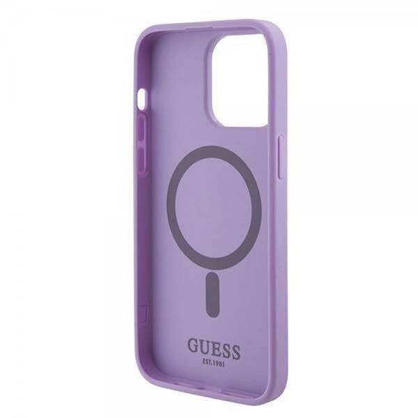 Guess iPhone 15 Pro Deksel Saffiano MagSafe Lilla