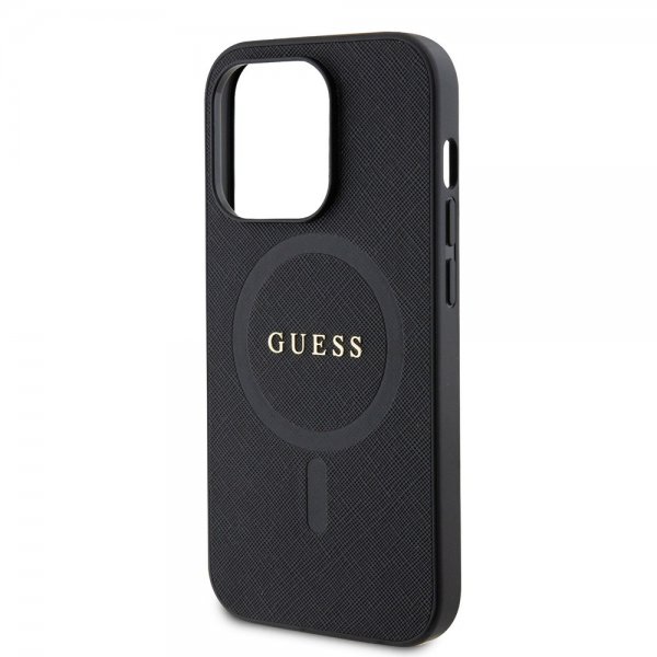 Guess iPhone 15 Pro Deksel Saffiano MagSafe Svart