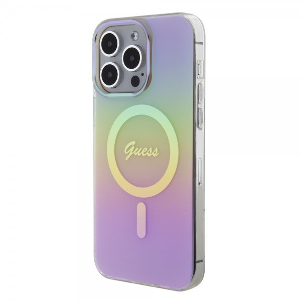 Guess iPhone 15 Pro Deksel Script MagSafe Rosa