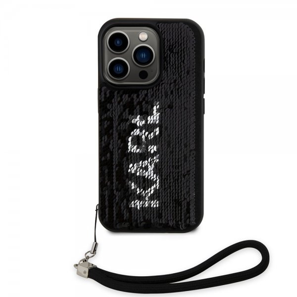 Karl Lagerfeld iPhone 15 Pro Deksel Sequin Svart