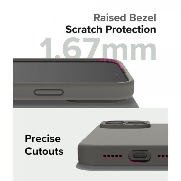 Ringke iPhone 15 Pro Deksel Silicone Magnetic Grå