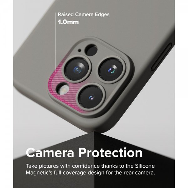 Ringke iPhone 15 Pro Deksel Silicone Magnetic Grå