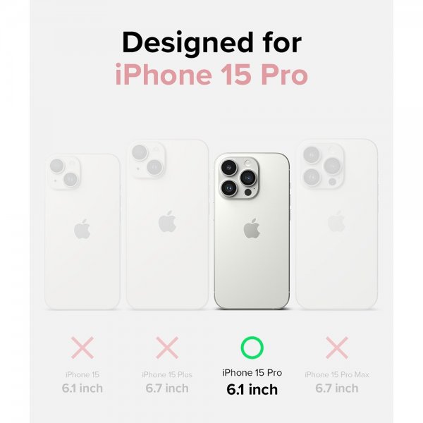 Ringke iPhone 15 Pro Deksel Silicone Magnetic Pink Sand