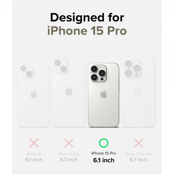 Ringke iPhone 15 Pro Deksel Silicone Magnetic Stone