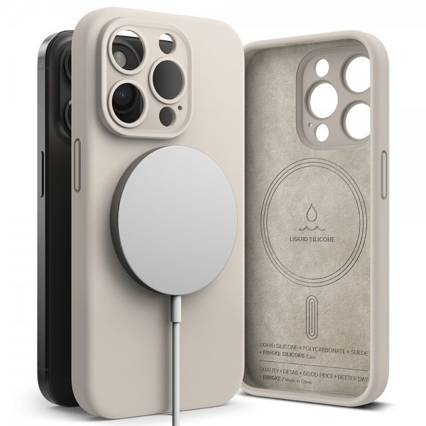 Ringke iPhone 15 Pro Deksel Silicone Magnetic Stone