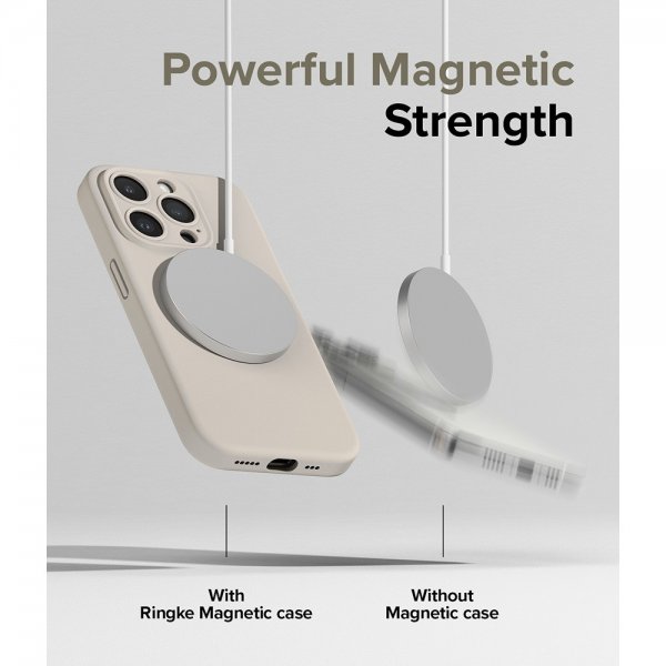Ringke iPhone 15 Pro Deksel Silicone Magnetic Stone